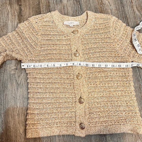 LOFT Women's Tan Cardigan Sweater - Picture 3 of 10